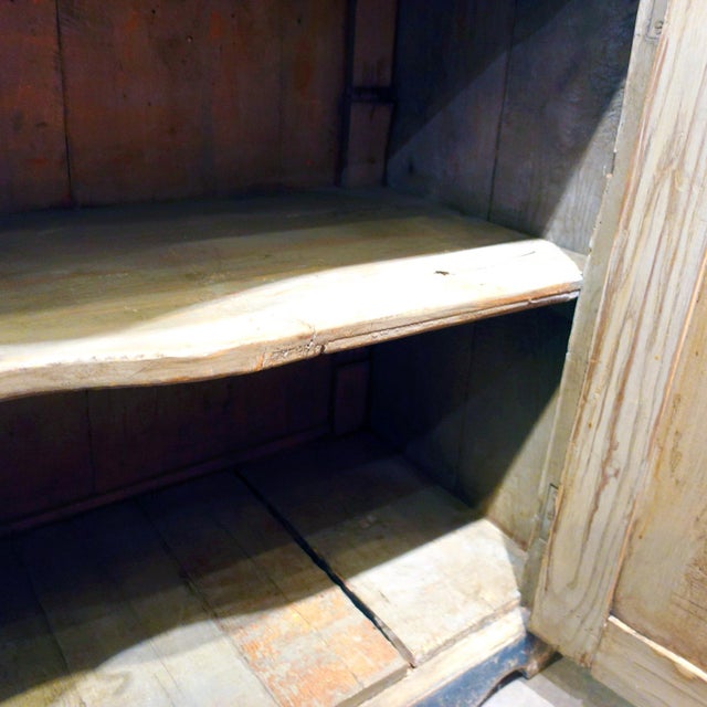 Wood Pair of Late 18th Century Cerulean Blue Painted Italian Cupboards For Sale - Image 7 of 9