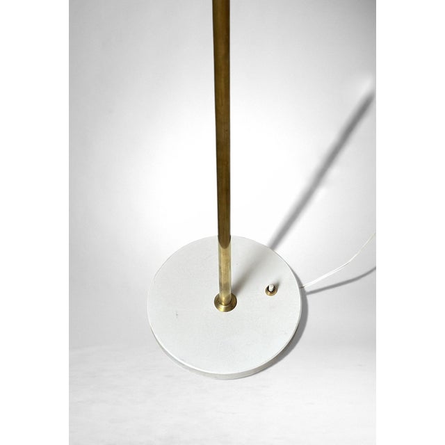 Metal Mid 20th Century Italian Adjustable Brass Floor Lamp With Stone Base For Sale - Image 7 of 18