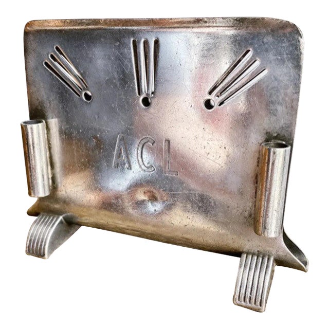 Vintage 1951 Silver Menu Holder From Atlantic Coast Line Railroad For Sale