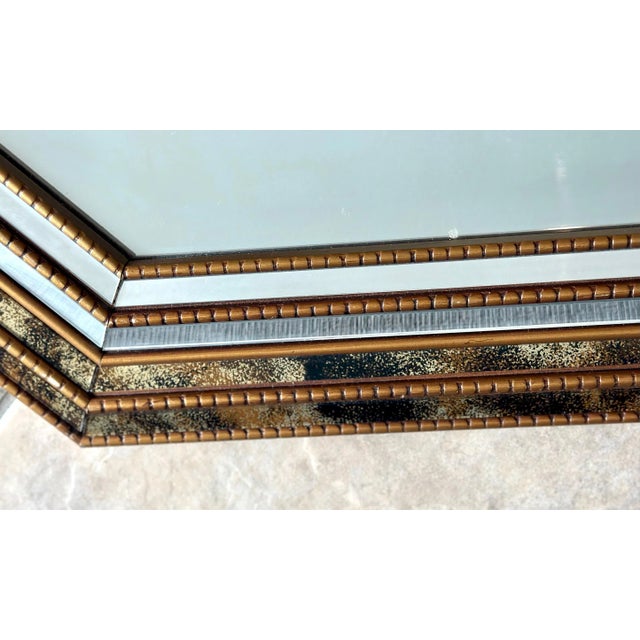 1960s Venetian Hexagon Giltwood Gold Vain Wall Mirror For Sale - Image 5 of 11