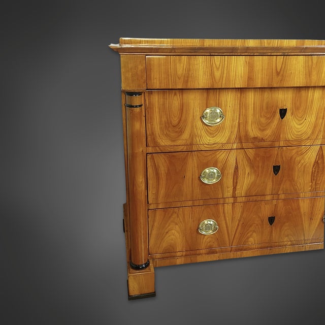 Wood Biedermeier Chest of Drawers with Freestanding Columns, 1830 For Sale - Image 7 of 8