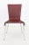 Postmodern Burgundy Red Leather Side Chair, on four tubular tapering chrome legs. 33.75" H x 20.5" W x 24" D; seat: 18" H....