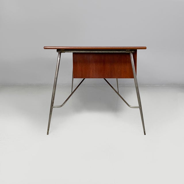 Mid-Century Modern Mid-Century Modern German Teak Desk by Børge Mogensen for Søborg Møbler, 1950s For Sale - Image 3 of 17