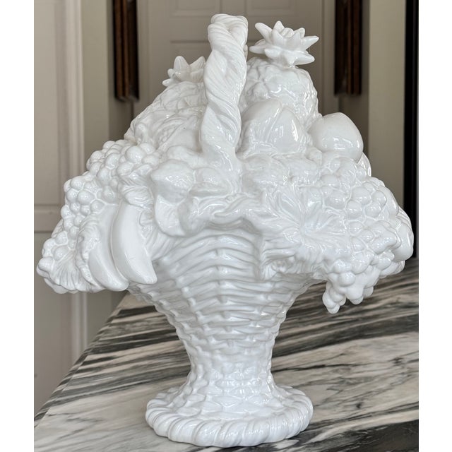 Bordallo Pinheiro Vintage Bordallo Pinheiro Large Scale Trompe l'Oleil Fruit Basket For Sale - Image 4 of 18