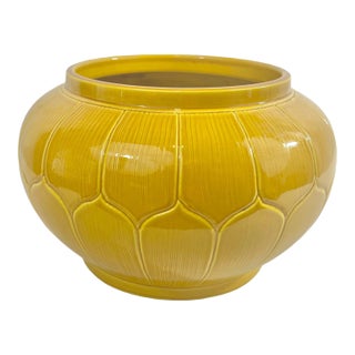 1960s Amber Chinese Porcelain Lotus Bowl For Sale