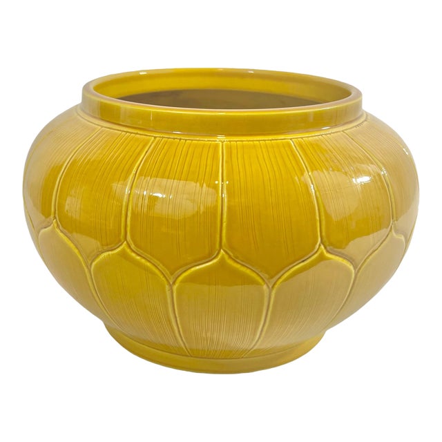 1960s Amber Chinese Porcelain Lotus Bowl For Sale