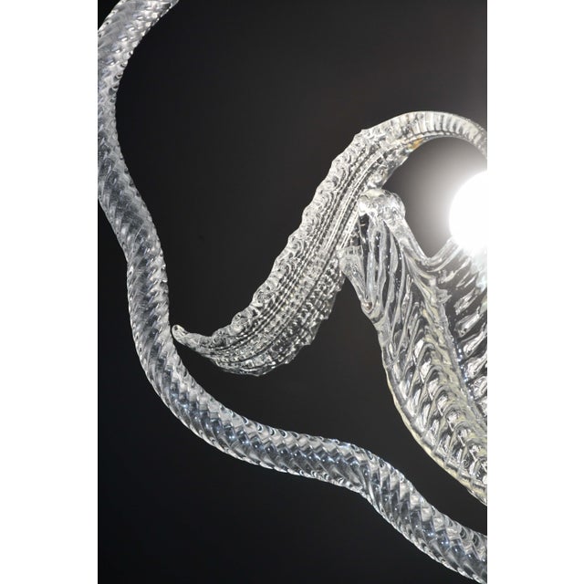 Art Decò Trasparent Barovier E Toso Light With Flowers, 1940s For Sale - Image 9 of 14