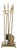 Federal Style Brass Fireplace Tools Set, 5 Pcs. For Sale