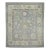 Early 21st Century Blue & Green Floral Design Handwoven Wool Turkish Oushak Rug 8'3" X 9'7" For Sale