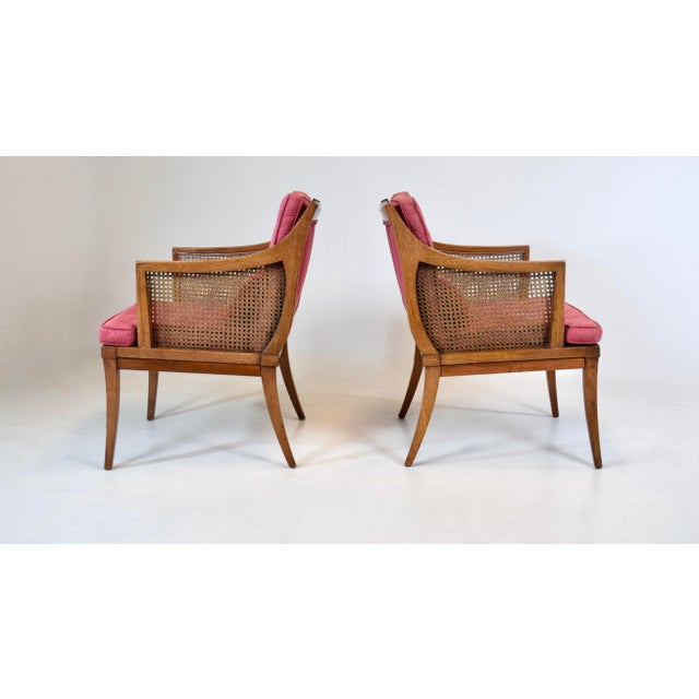 John Stuart Mid Century Modern Lounge Chairs by Erwin Lambeth, Cane & Mahogany For Sale - Image 4 of 11
