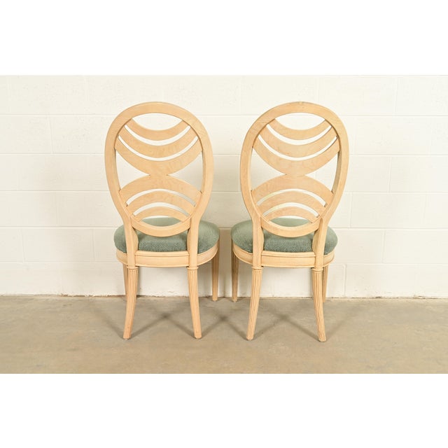 Henredon Modern Art Deco Carved Oak Dining Chairs, Set of Four For Sale - Image 12 of 15