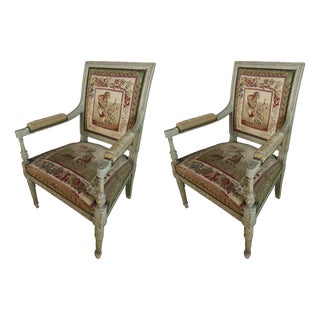 Directoire Armchairs in Wood, Set of 2 For Sale