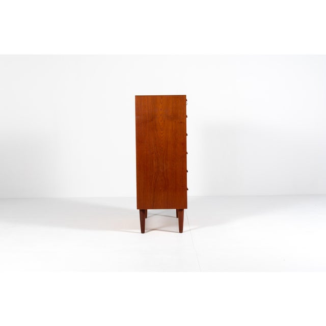 Mid-Century Modern Vintage Danish Teak Tallboy Chest of Drawers, 1960s For Sale - Image 3 of 13