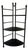 3 Shelf Black Wood Corner Etagere For Sale