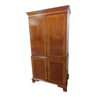 1980s Councill Mahogany Armoire Wardrobe Designer For Sale