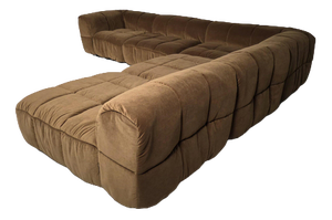 Modular Strips Sofa in Brown Velvet by Cini Boeri for Arflex, 1970s, Set of 5