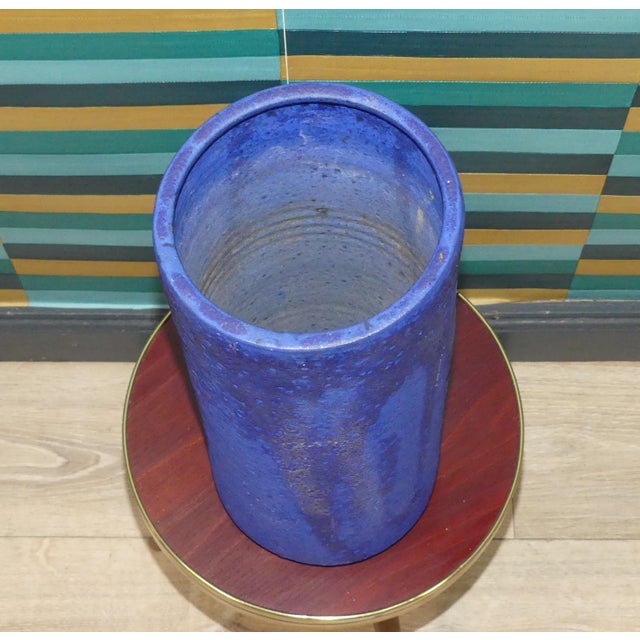 Blue Large Ceramic Vase Floor Vase by H. Heyne Potter, 1970s For Sale - Image 8 of 11