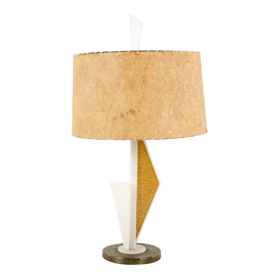 Mid Century Modern White And Gold Abstract Table Lamp Chairish