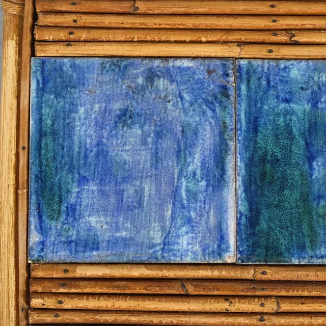 Blue Ceramic Checkered Coffee Table by Robert and Jean Cloutier, 1960s For Sale - Image 3 of 13