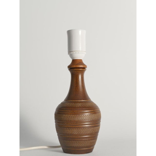 Mid-Century Modern Brown Stoneware Model Number 59617 Table Lamp from Scheurich, West Germany, 1960s For Sale - Image 3 of 16