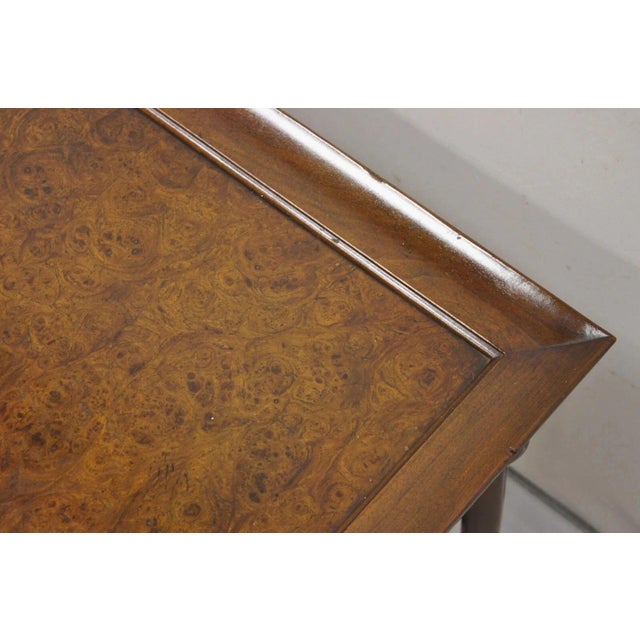 Brown Mid 20th Century Michael Taylor for Baker Far East Asian Burl Wood Square Occasional Side Table For Sale - Image 8 of 12