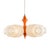Space Age Pop Art Pendant Lamp in Orange with White Glass Shades attributed to Richard Essig, 1970s For Sale - Image 3 of 10