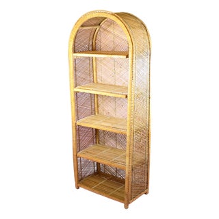 Buri Rattan Oval Etagere For Sale