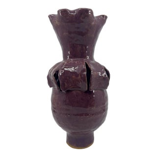 Late 20th Century Handmade Purple Ceramic Object For Sale