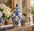 A classic blue and white ginger jar, decorated throughout with delicate Chinese floral motifs. The pattern is dense yet...