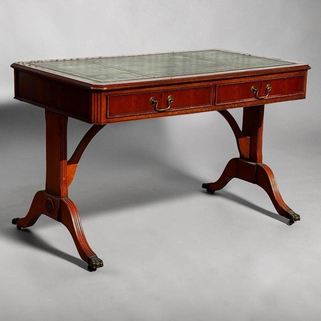 Regency Style Desk with Green Leather Top For Sale - Image 10 of 10