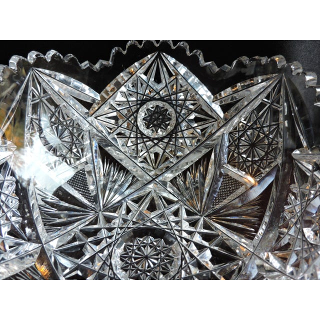 C 1853 J. Hoare & Co. American Brilliant Cut Glass Low Bowl For Sale - Image 9 of 12