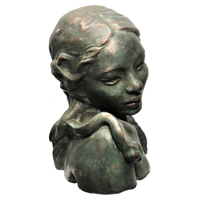 Fall of Eve, Art Deco Multi-Color Patinated Bronze Sculpture, ca. 1920 For Sale - Image 4 of 7