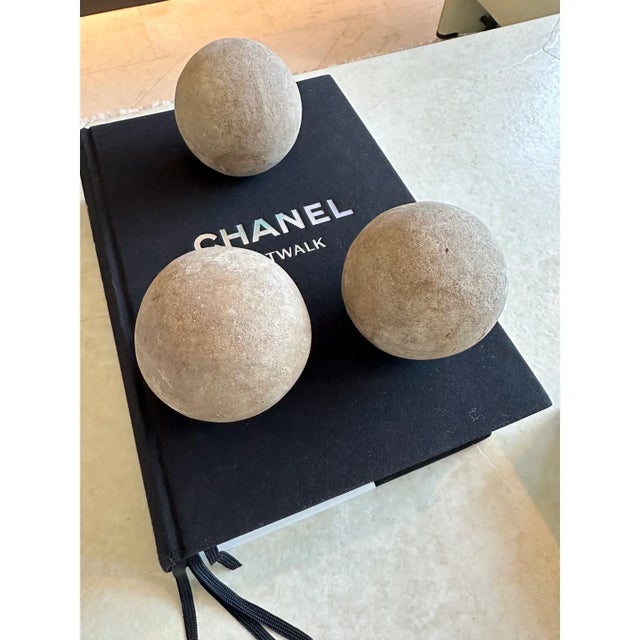 Taupe 1970’s Italian Terracotta Decorative Orbs - Set of 3 For Sale - Image 8 of 11