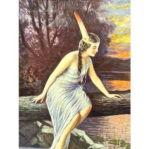 Rustic Vintage Native American Woman Framed Print For Sale - Image 3 of 5