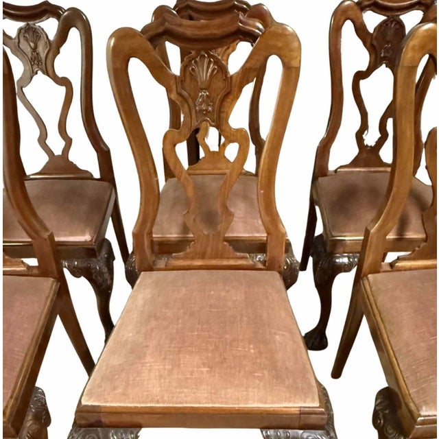 19th Century Queen Anne Walnut Dining Chairs – Set of 6 – Pierced Backs, Ball & Claw Feet For Sale In Mobile - Image 6 of 12