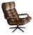 Velour Upholstered Swivel Lounge Chair Danish Mid-Century Modern 1970s For Sale