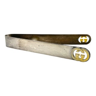 Vintage Gucci Silver Plated & Gold Finish Ice Tongs For Sale