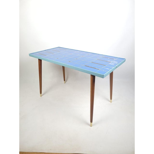 Vintage Rockabilly Coffee Table with Blue Finish, 1950s For Sale - Image 6 of 11