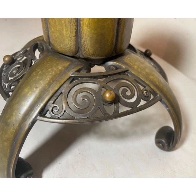 Antique 1800's Hammered Footed Bronze Arts & Crafts Christmas Tree Stand Pricket For Sale - Image 11 of 12