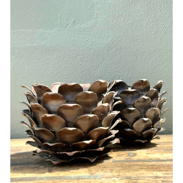 Contemporary Vintage Alexander Lamont Patinated Bronze Bread Apples - A Pair For Sale - Image 3 of 12