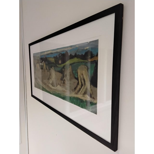 Florence Jamieson, Landscape, 1960s Gouache and Mixed Media, Framed For Sale - Image 6 of 6