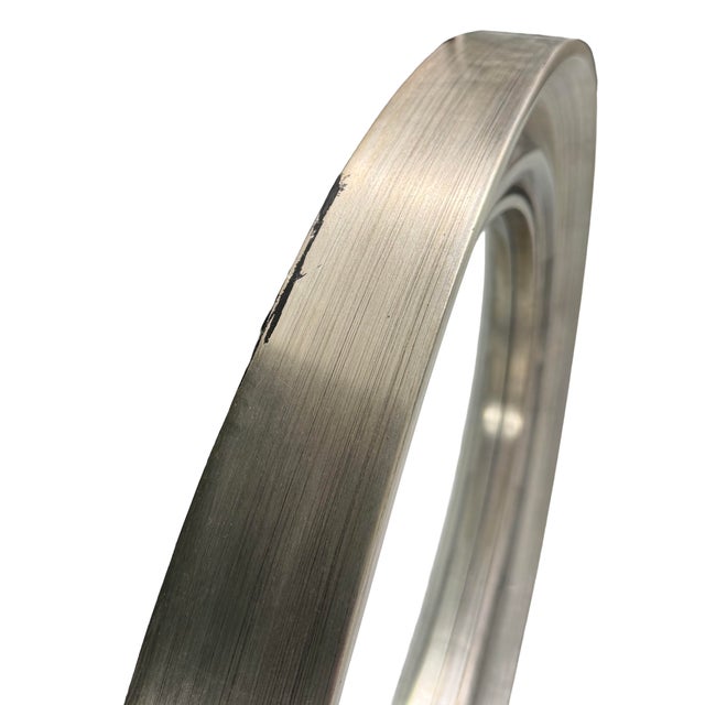 Silver Leaf Gilt Wood Oval Hanging Wall Mirror For Sale In Portland, OR - Image 6 of 9