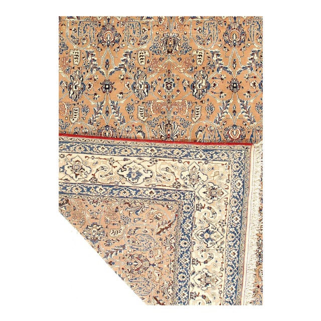 1950s Vintage Silk & Wool Persian Rug 7' X 11'4'' For Sale - Image 4 of 12