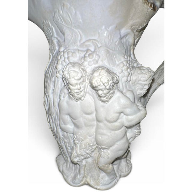 Circa 1850 Jacob Petit Silenus Bacchus Relief Porcelain & Gilt Pitcher For Sale - Image 4 of 12