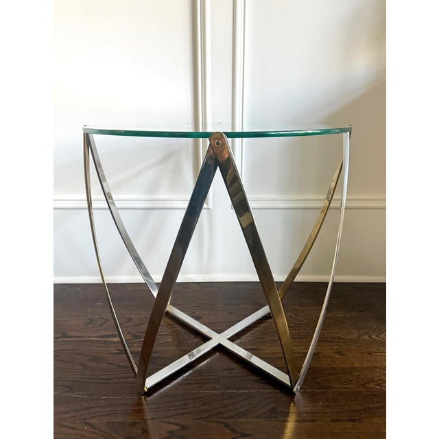 Design Barrel Form Brass Accent Side Table by John Vesey For Sale - Image 4 of 11