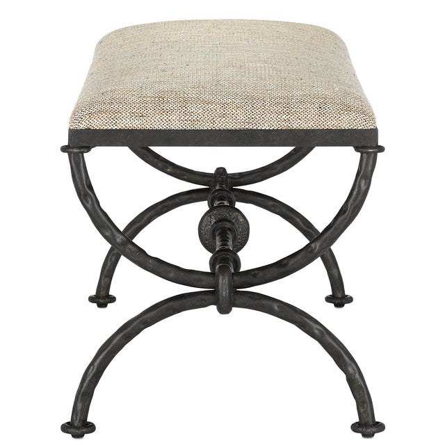 Rustic Currey & Company Agora Peppercorn Bench For Sale - Image 3 of 4