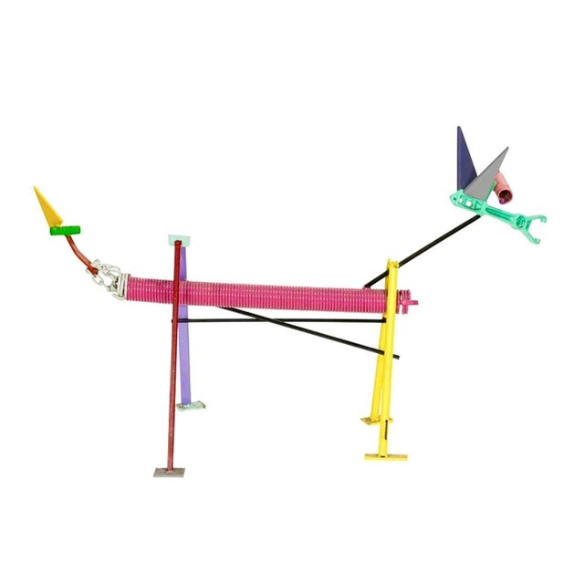 Peter Shire Peter Shire, Post Modernist Color Pop Art Metal Dog Sculpture Memphis Milano Peter Shire LA, 1987 For Sale - Image 4 of 6