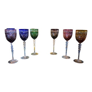 Cut to Clear Crystal Wine Glasses, Set of Six For Sale