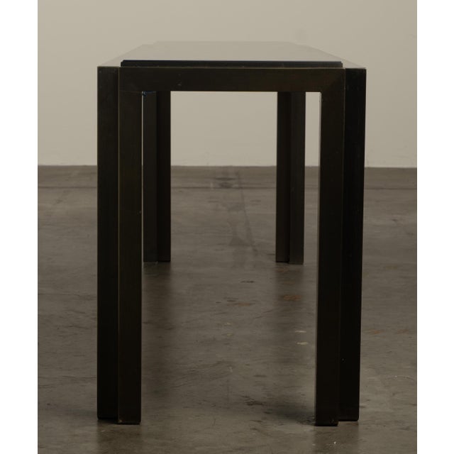 Dark Gray 1960s Metallic Console Table Long & Low Glass Gunmetal Ultra Cool 73” For Sale - Image 8 of 16