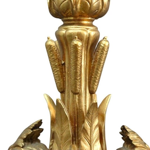 Aesthetic Movement Figural Heron Carved Gilt Wood Marble Top Side Stand C1880 For Sale - Image 11 of 14